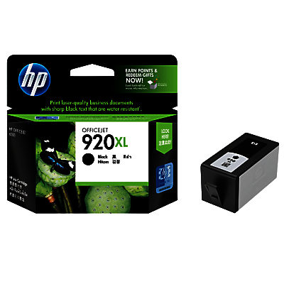 HP 920XL Officejet Printer Cartridge, Black, CD975AE